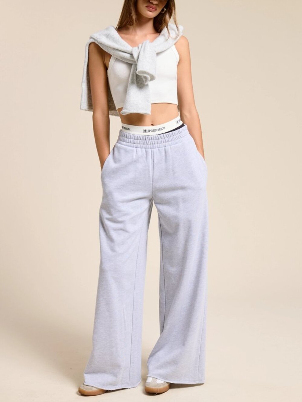 Alder Wide Leg Lounge Pant in Heather Grey NWT Size Medium